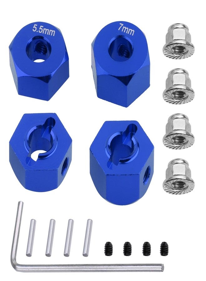 AllinRC 12mm Hex Wheel Hubs Aluminum Hex Adapte for 1/10 Traxxas Slash 2WD Rustler Stampede Replace 1654 3654 Upgrades(4PCS) - Image 1